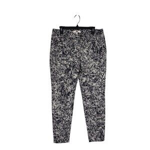 Etcetera Ornamental Black, Gray & White Patterned Skinny Pants Size 12